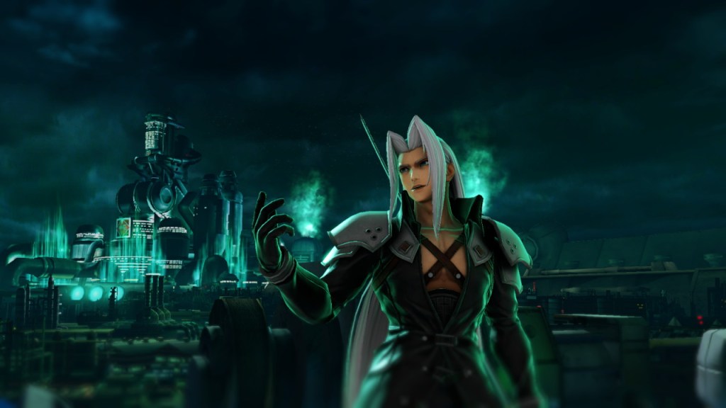 Sephiroth amiibo in action.